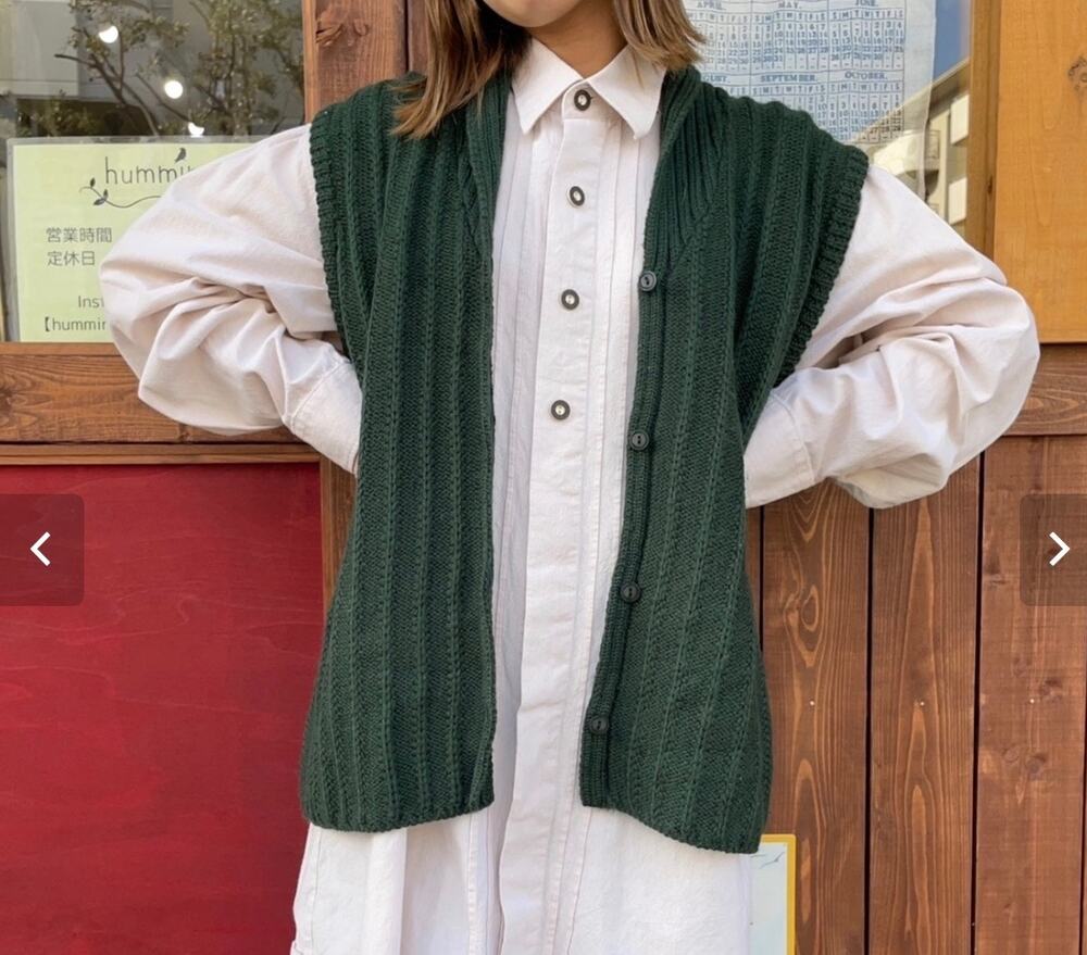 Eddie Bauer Classic Women's Forest Green Wool Sweater Vest Button Up Lg Preppy